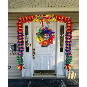 LGBTQ Snow Much Pride Rainbow Snowman Ribbon Christmas Garland Holiday Decor